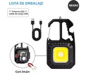 Work Light Mini LED COB Keychain USB Rechargeable Pocket Flashlight Outdoor Camping Fish Torch with Window Hammer Bottle