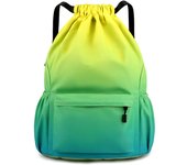 Mochila with Cordón, mochila Deportiva, mochila de Malla de Agua para fitness, Bolsa de Nailon impermeable with Cordón, Bolsa de Gimnasio with Cordón y Cremallera externa, adecuada para Vacaciones Deportivas