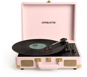 CREATE - RECORD PLAYER POP - Tocadiscos portátil de maletín con Bluetooth USB, SD, MicroSD y Mp3