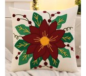1 PC Christmas Flower Throw Pillow Cover Velvet Embroidery Cone Gingerbread Man Christmas Decoration Living Room