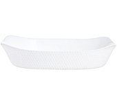Luminarc Fuente Horno Opal 34X25CM Blanco Con Relieve Francia Fácil Limpieza Apilable Apto Frigorífico