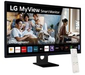 Lg smart monitor 31.5” ips full hd 1080p hdr10 - webos 23, bluetooth, hdmi, displayport, usb-a - altavoces y mando a distancia - vesa 100x100mm