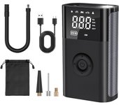 Compresor Aire Portatil,150PSI Compresor Aire Coche,Batería Recargable Mini Inflador Ruedas Coche con Manómetro,Inflador Electrico para Coches, Motos, Bicicletas, Anillo de Natación, Etc.