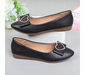Spring autumn Office Patent Leather Woman Flats Shoes Ballets Metal Buckle Bow Lady Fall Girl Ballerina Dress Pointed Toe Slip