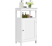 Armario Baño Columna Mueble Auxiliar de Baño Armario de Almacenaje Estrecho de 4 Niveles para Salon Pasillo Blanco 45x30x83,5cm