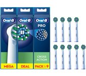 Oral-B Pro CrossAction cabezales de recambio, pack de 6 y 9 unidades, Colores Blanco y Negro