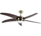 Bastilipo 7784- Ventilador de techo LED con mando a distancia y palas reversibles Malibu Cuero LED [Clase de eficiencia energética A].