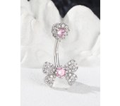 KUNIU 1Pc  Simple Fashion Bow With Zirconium Navel Ring Lady'S Personal Puncture Jewelry Belly Button Nail Belly Jewelry