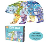 Cartoon Irregular Puzzles Paper 128 Pieces for Kid Educational Toy Various Mermaid Space Polar Bear Shark Elephant Gift for Kid