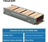 TEUCER M.2 NVME SSD High Performance Heatsink, Copper Fins with Aluminum Frame Passive Heat Sinks with Thermal Pad
