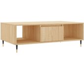 vidaXL Mesa de centro madera de ingeniería 104x60x35 cm Blanco, Negro, Blanco brillante Mesita de Salón o Comedor o Auxiliar Mesa de Café Meuble Salón