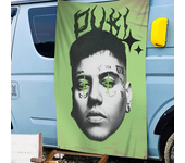 D-duki Rapper Small Size Cheerleading Banner Hand Pulled Flag Outdoor Atmosphere Flags