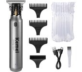 Kemei 10W Hair Clippers Men Beard Trimmer Zero Gapped T-Blade Hair Cutting Machine Cordless Professional Barber Edgers Cutter