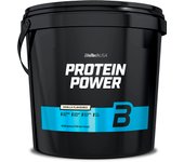 BioTechUSA Protein Power - Alto Contenido en Proteínas, Sin Azúcar, Sin Lactosa, Sin Gluten | Con Creatina Añadida, 4 kg