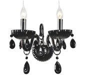 Lámpara de Pared Queen, Vidrio, Negro, 21x21x34 cm