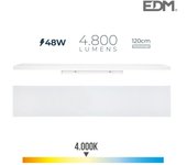 Regleta led 48w 4000k luz día 4800lm 12x120x4.5cm EDM