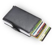 Antitheft Rfid Credit Card Holder Wallets Men Leather Aluminum Box Metal Male Purse Bag Small Cardholder Case Minimalist Wallet