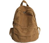 Mochila de lona, mochila estética para mujeres y hombres, mochila para computadora portátil, mochila de viaje vintage, mochila color caqui
