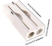 Cling Film Organizer With Cutter, Tin Foil Cutter Box,Kitchen Desktop Drawer Organizer Wall Mountable