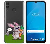 Funda Silicona Transparente para Gigaset GS3 diseño Conejo Dibujos