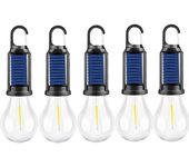 1/3/5pcs Outdoor TypeC Charge/Solar Power LED Lamp Bulb High Brightness Emergency Light Hook Up Camping Fishing Portable Lantern