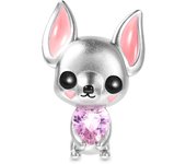 NEW Europeans Pink Original Charms Love Potion Murano Glass Heart Dangle Bead Fit 925 Sterling Silver Bracelet DIY Women Jewelry