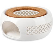 Calentador de tetera de cerámica, diseño tallado hueco, calentador de café, adecuado para conservar el calor del té y el café.