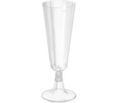 Algon - Set de 4 Copas Cava 150cc Transparentes, Reutilizables y Duraderas, Ideal para Celebraciones y Eventos al Aire Libre