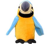 Guacamayo parlante que repite lo que dices, juguete de peluche electrónico con grabación animada, pájaro que mueve sus alas, loro parlante, juguete de peluche, juguetes interactivos, regalo de cumpleaños de Navidad (azul)