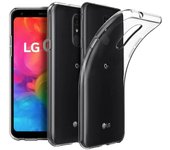 Funda LG Q7 (4G) Carcasa Gel TPU Silicona Transparente GTR + Protector Pantalla Cristal Templado Movilear
