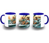 MERCHANDMANIA TAZA COLOR deporte playa kayak amigos competicion color mug