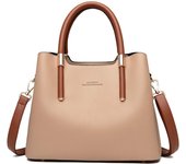 Bolso con asa superior para mujer, elegante bolso cruzado, bolso grande tipo cartera, bolso de mano de moda, bolso de hombro de piel sintética, color caqui