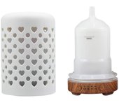 Ceramic Ultrasonic Air Humidifier Timing Function Aroma Diffuser Desktop Essential Oil Diffuser Room Scent Diffuser with Lights