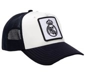 Gorra Real Madrid Rejilla Escudo Cuadrado Blanco/Negro adulto producto oficial RM3GO34