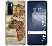 Funda Silicona para Vivo Y70 diseño Madera 07 Dibujos