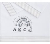 Juego de sábanas franela mini ABC - Calidez y confort para minicuna, con estampado educativo de letras, ideal para bebés en días fríos