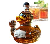 Botella de whisky con forma de pato, decantador y tapón de pato broma, decantador de whisky con forma de pato, recipiente para licor con una linda estatua de animal, decantadores de pato broma para decorar bares en casa (A)