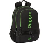SAFTA - MOCHILA PADEL KAPPA "BLACK" 42x30 cm - Mochila con Asas Ajustables y Espalda Ergonomica - Mochila con Compartimientos con Cremallera - Mochila Diseño Único y Licencia Oficial By KAPPA "BLACK"