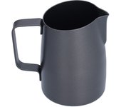 Jarra para espumar leche con boca oblicua de PTFE negro de 400 ml Jarra para leche de acero inoxidable 304 Accesorio para café