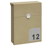 ARREGUI Tondo M Buzón Exterior de Acero Tamaño M (Correo DIN A4 y Revistas) | Buzón de Pared Mediano | con Cerradura Tapada | Antilluvia | con Nº de Vivienda Personalizable