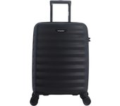 SAXOLINE Maleta cabina - pequeña, colección Flow, color negro, material ABS, 4 ruedas, tamaño 55x39x20 cm, 36 litros, 2.9 kg
