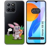 Funda Silicona Transparente para Huawei Honor X8 5G diseño Conejo Dibujos