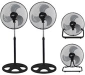 Pack 2 Ventiladores 3 en 1 Oryx – De Pie, Pared o Suelo, Silenciosos con 3 Velocidades y Altura Ajustable