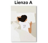 Leisure Life Bohemia Girl with Bed Champagne Sleep Tub Book  Coffee Prints  Wall Art Canvas Posters for Living Room Decor