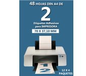 Etiquetas Adhesivas Din A4 para Impresora  48 HOJAS 12 pack de 4 Folios  Variantes de 24-8-4 y 2 Etiquetas por Folio  Compatibles con Impresora Inkjet-Laser-Fotocopiadora  Marca El Futbolin