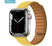 Leather Link for Apple Watch Band 45mm 41mm 40mm 44mm 49mm Original Magnetic Loop Bracelet IWatch Series 8 Ultra 3 SE 6 7 Strap