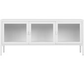 Mueble TV Brisbane, Metal, Blanco, 130x40x55 cm