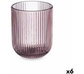 Vaso Rayas Rosa Cristal 270 ml (6 Unidades)
