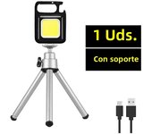 Mini LED Portable Keychain Flashlight Multifunction COB Work Light USB Rechargeable Strong Magnet Outdoor Camping Lantern