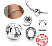 925 Sterling Silver Hollow Round A-Z 26 English Letter Alphabet DIY Beads Fit Original Pandora Charms Bracelet Fine Jewelry Gift